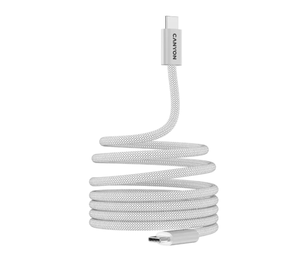 CANYON Kabel OnWire 60MG C-C 60W Magnes w oplocie 1m Biały - 1348469 - zdjęcie 2